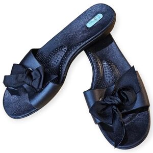 ✨ OKA b. Bow Sandals – Black | Size L (9–10) ✨